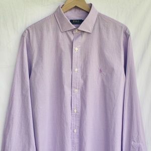 Polo by Ralph Lauren Mens Button Down Lavender Dress Shirt 17 34 - 35